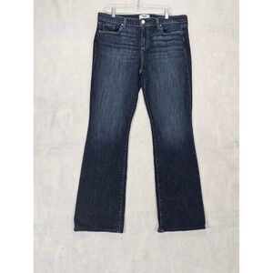 PAIGE Manhattan Bootcut Jeans Womens 34 Dark Wash Stretch Whisker